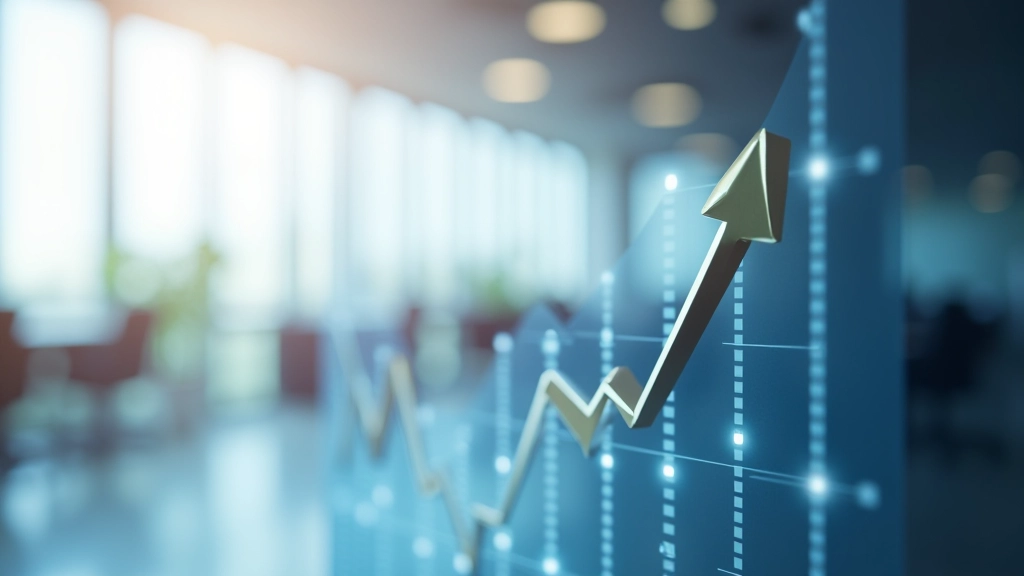 Grafische Darstellung eines Wechselkurs-Anstiegs mit aufwärts zeigenden Pfeilen und Währungssymbolen