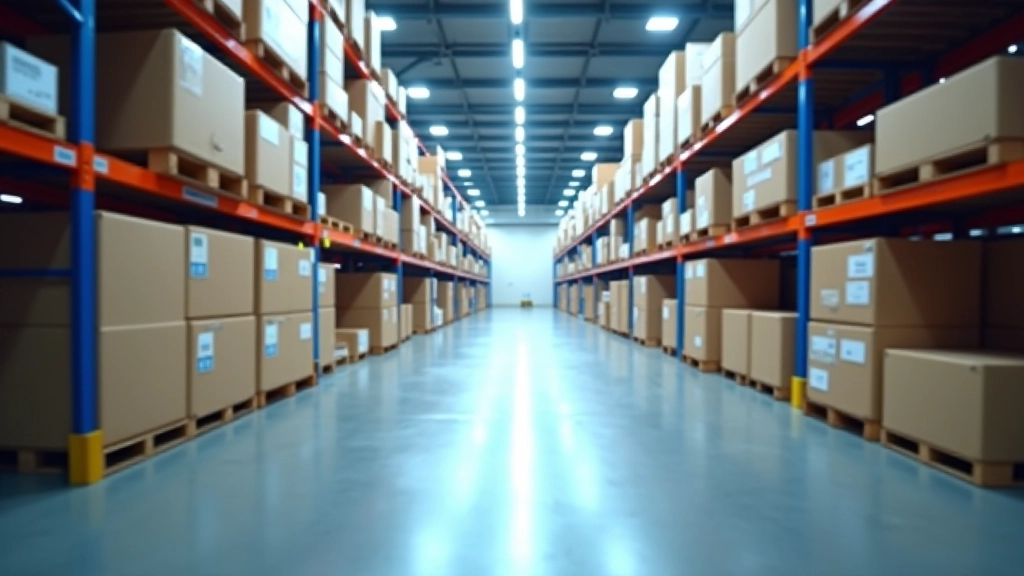 Logistikzentrum mit automatisierten Lagersystemen und modernen Transportmitteln